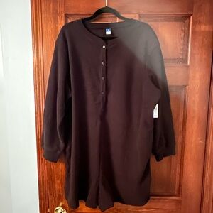 Old Navy Micro Fleece Henley Pajama Romper for Women